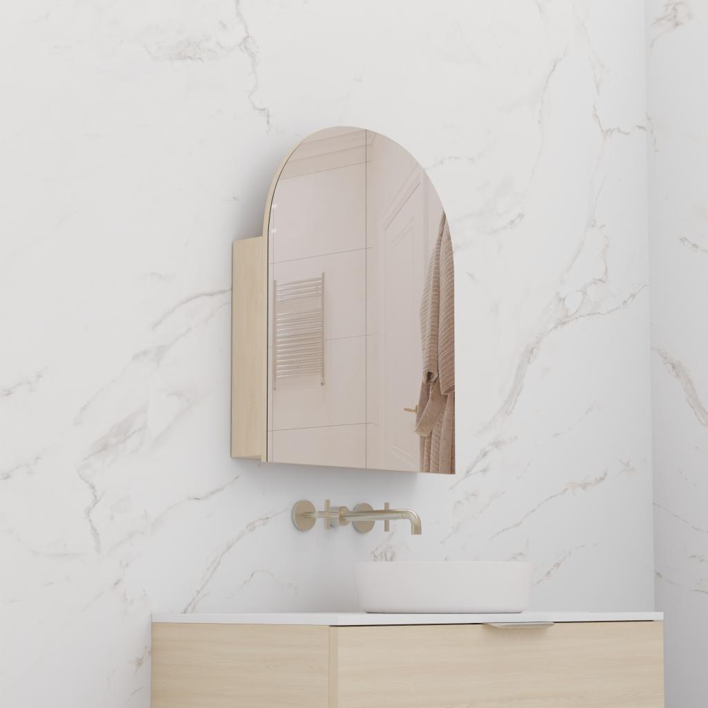 Arka - 800mm Vero Oak Shaving Cabinet