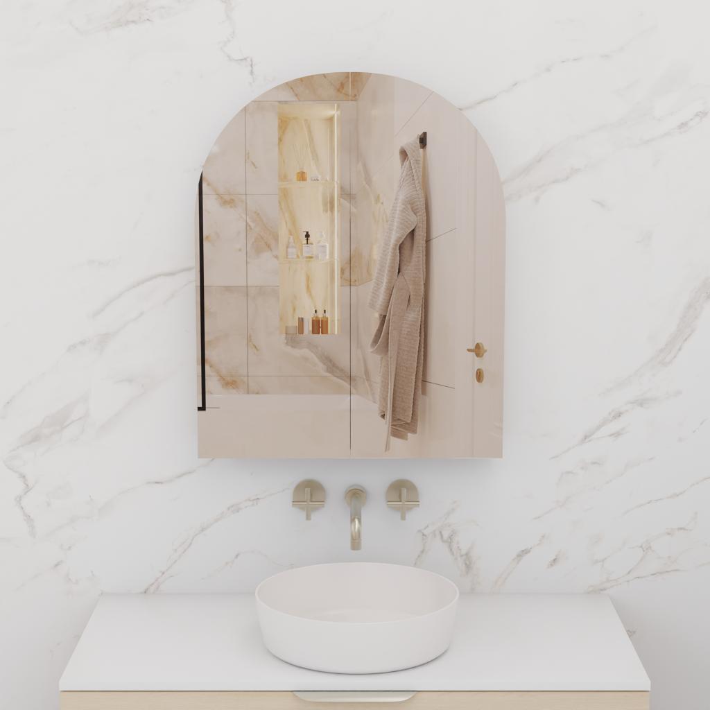 Arka - 800mm Vero Oak Shaving Cabinet