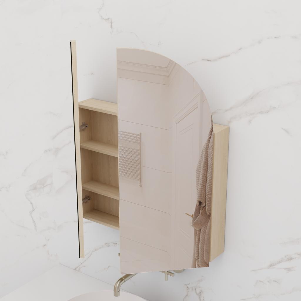 Arka - 800mm Vero Oak Shaving Cabinet