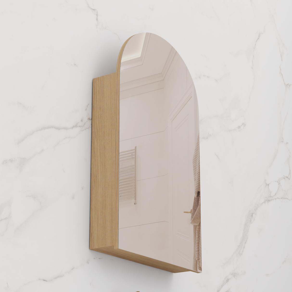 Arka - 600mm Prime Oak Woodmatt Shaving Cabinet