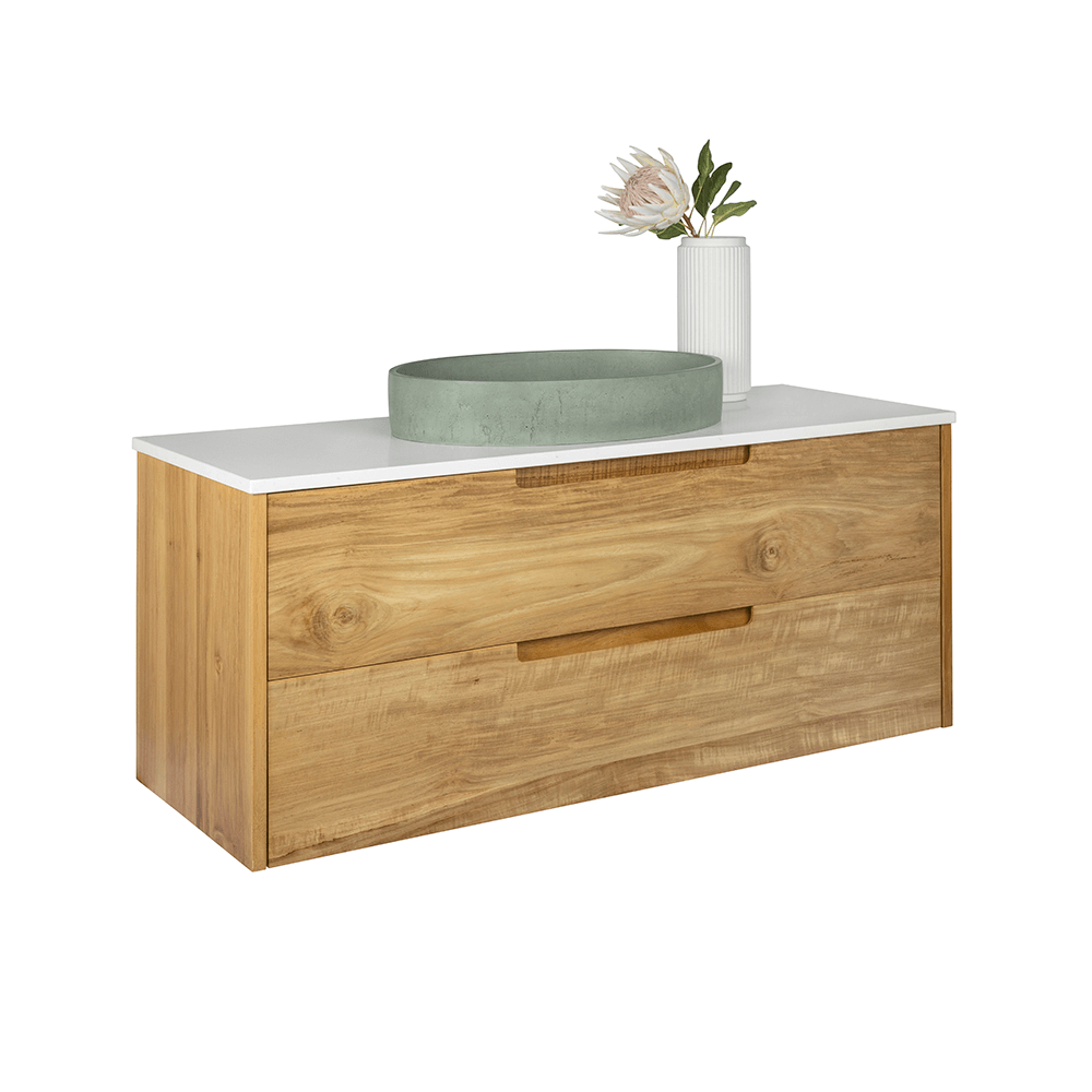Avila - 900mm Blonde Teak Timber Vanity