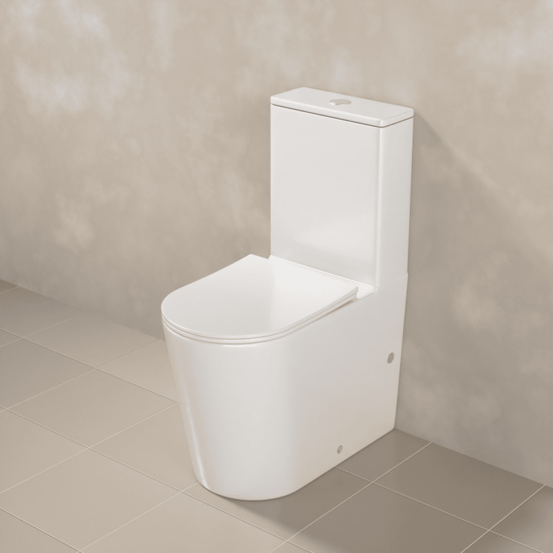 Azaria - Gloss White Rimless Toilet Suite w Soft-close Seat