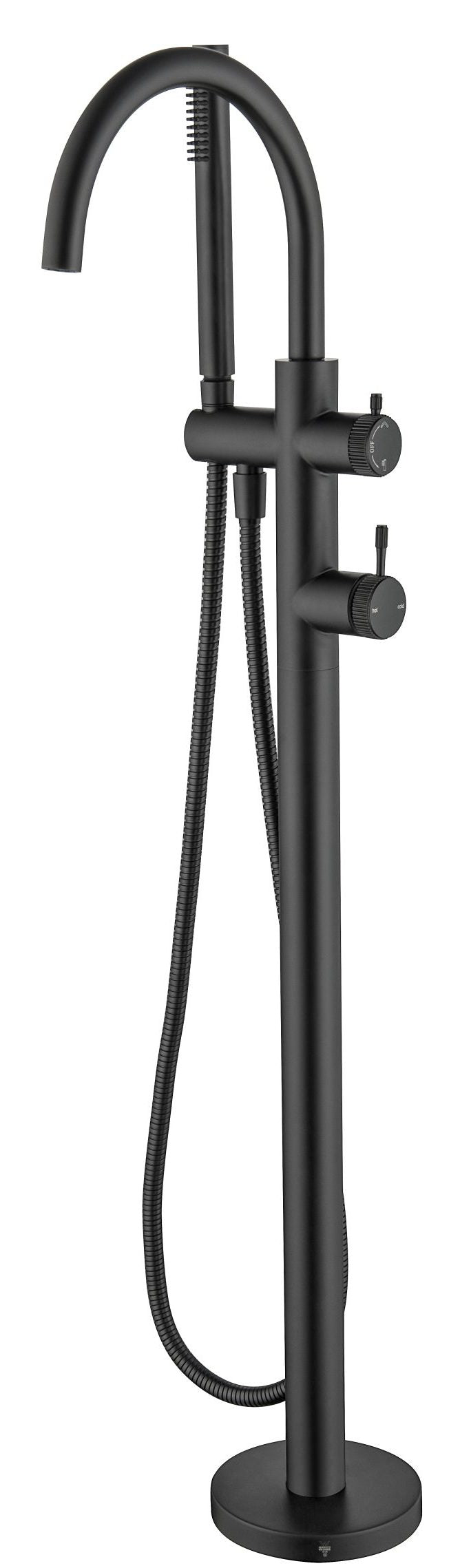 Mica - Fluted Freestanding Bath Mixer with Hand Shower