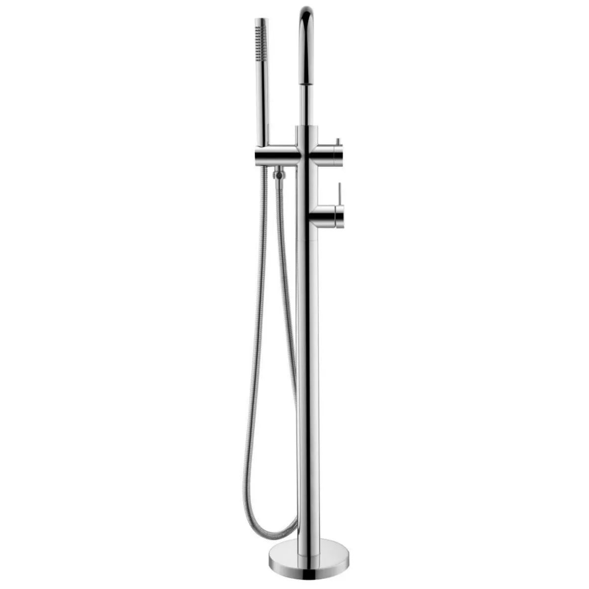 Mica - Polished Chrome Freestanding Bath Spout, Mixer, and Handshower