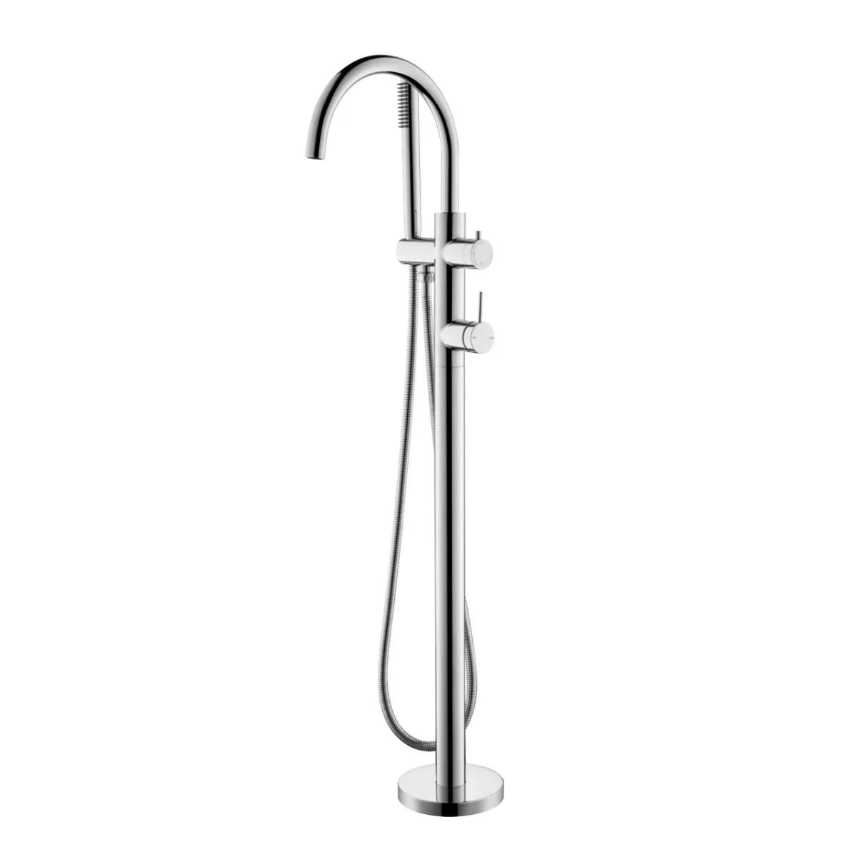 Mica - Polished Chrome Freestanding Bath Spout, Mixer, and Handshower