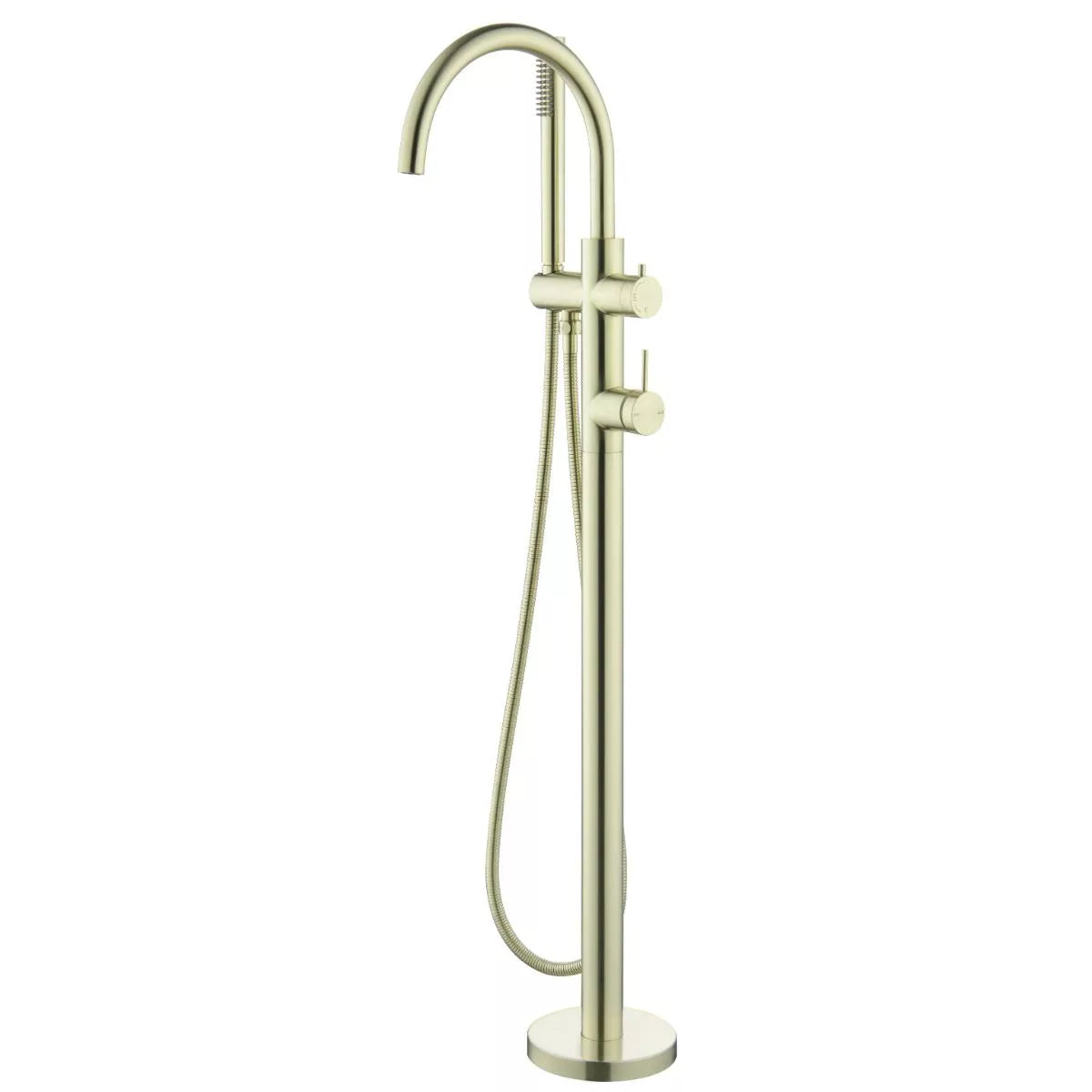 Mica - French Gold Freestanding Bath Spout, Mixer, and Handshower