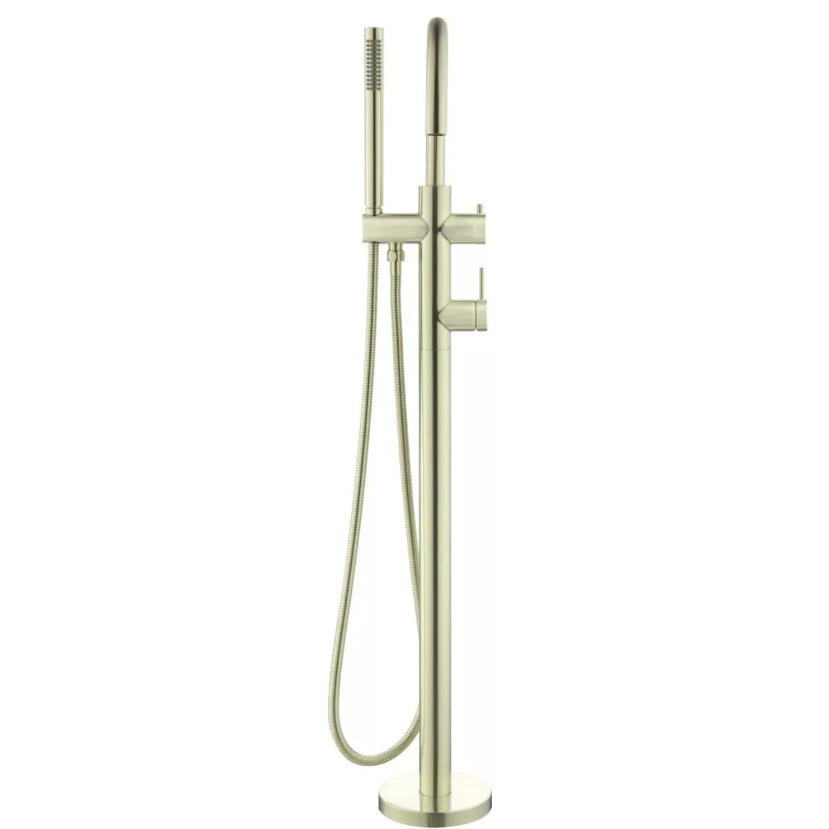 Mica - French Gold Freestanding Bath Spout, Mixer, and Handshower
