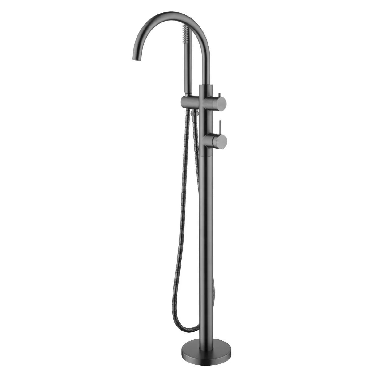 Mica - Gunmetal Freestanding Bath Spout, Mixer, and Handshower