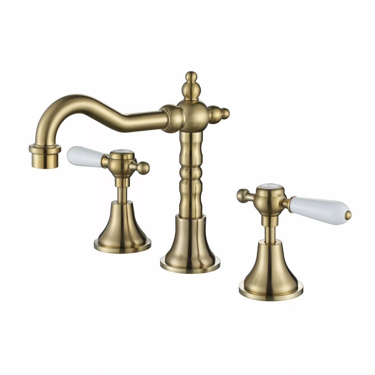 Bordeaux - Brushed Brass Basin Spout & Tap Set