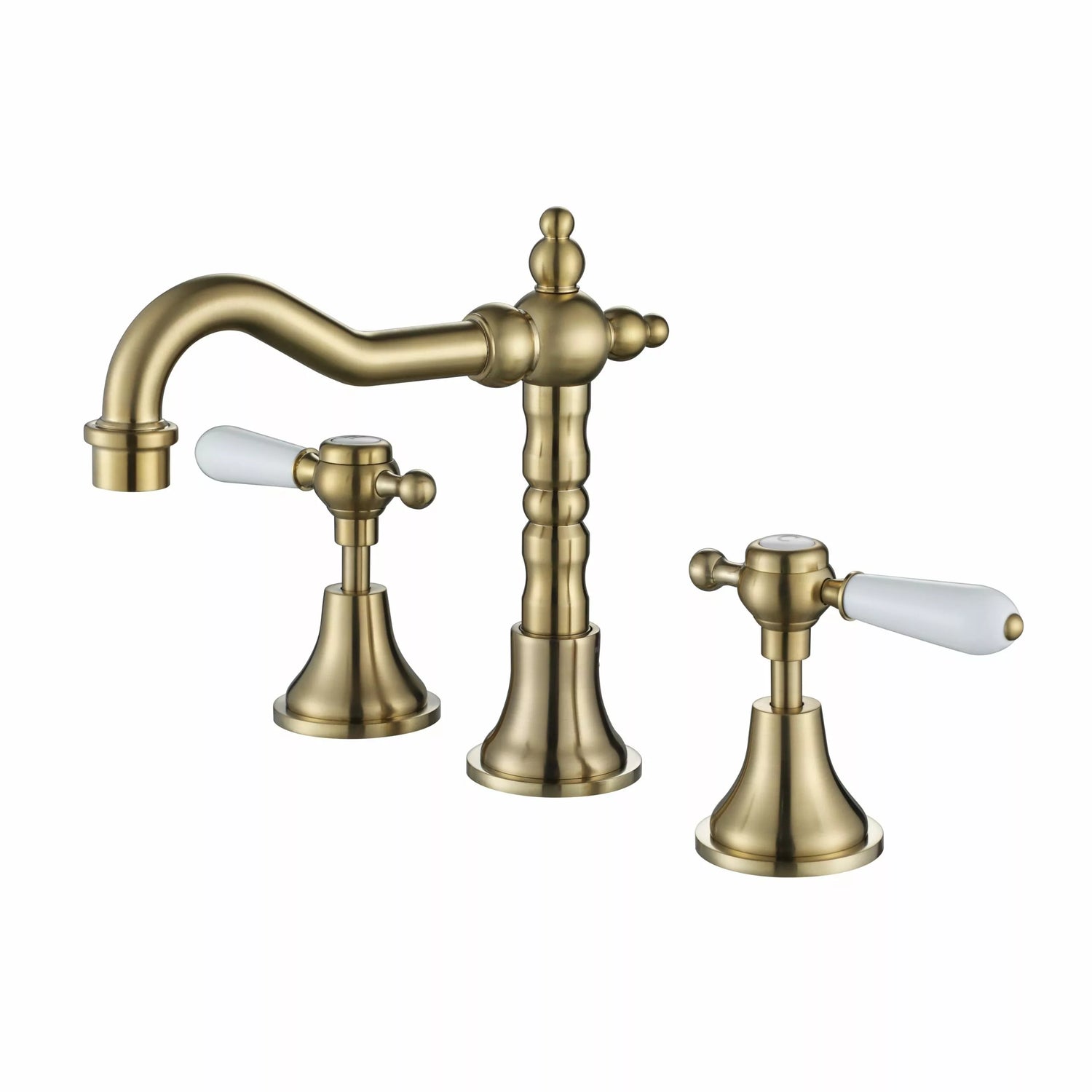 Bordeaux - Brushed Brass Basin Spout & Tap Set