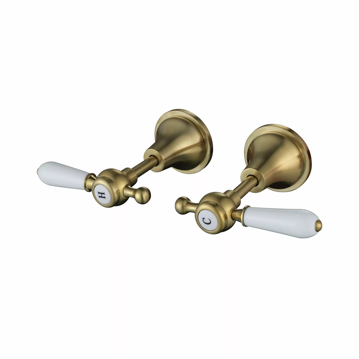 Bordeaux - Brushed Brass Quarter Turn Wall Top Assemblies