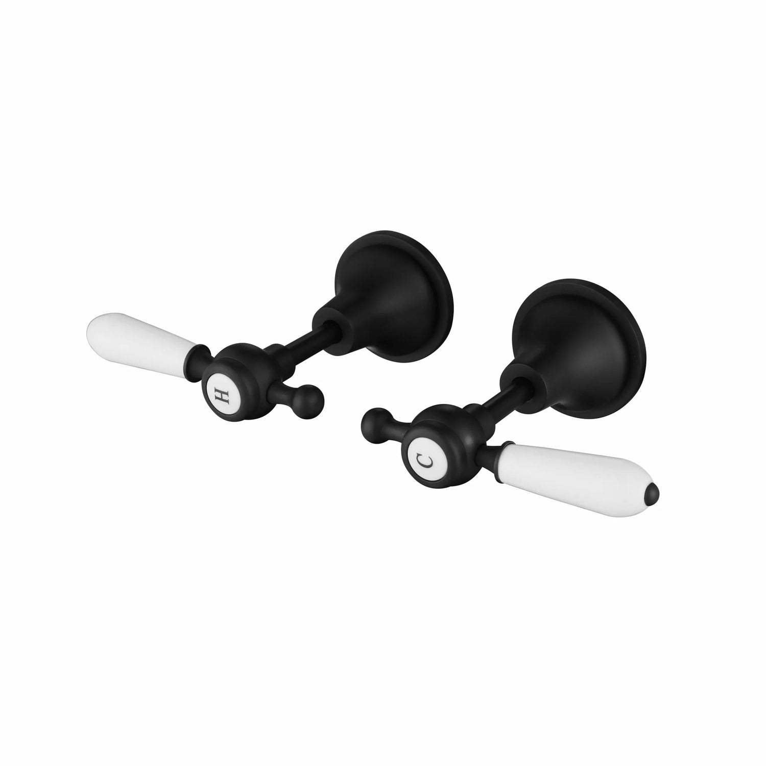 Bordeaux - Matte Black Quarter Turn Wall Top Assemblies