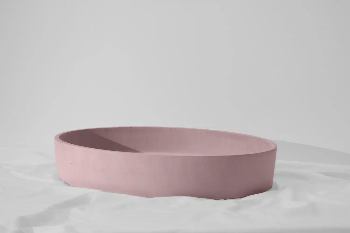 Oblong Concrete Basin - 550x400x100mm Blush
