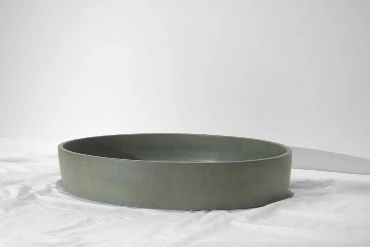 Oblong Concrete Basin - 550x400x100mm Fern