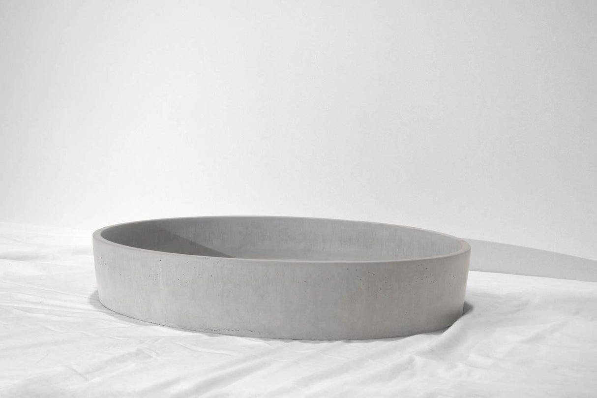 Oblong Concrete Basin - 550x400x100mm Grey