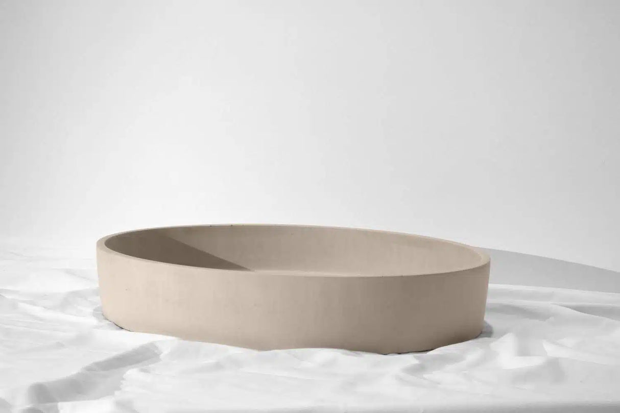 Oblong Concrete Basin - 550x400x100mm Ivory