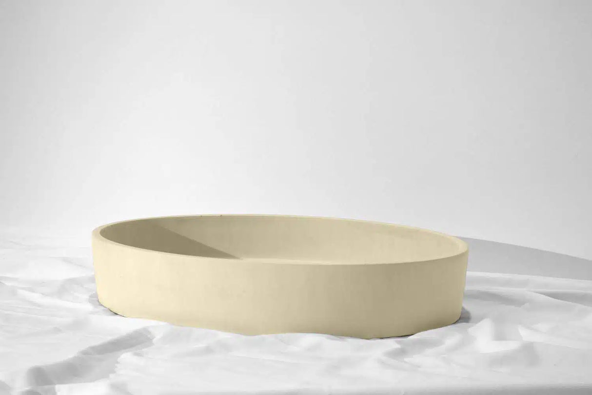 Oblong Concrete Basin - 550x400x100mm Sandstone