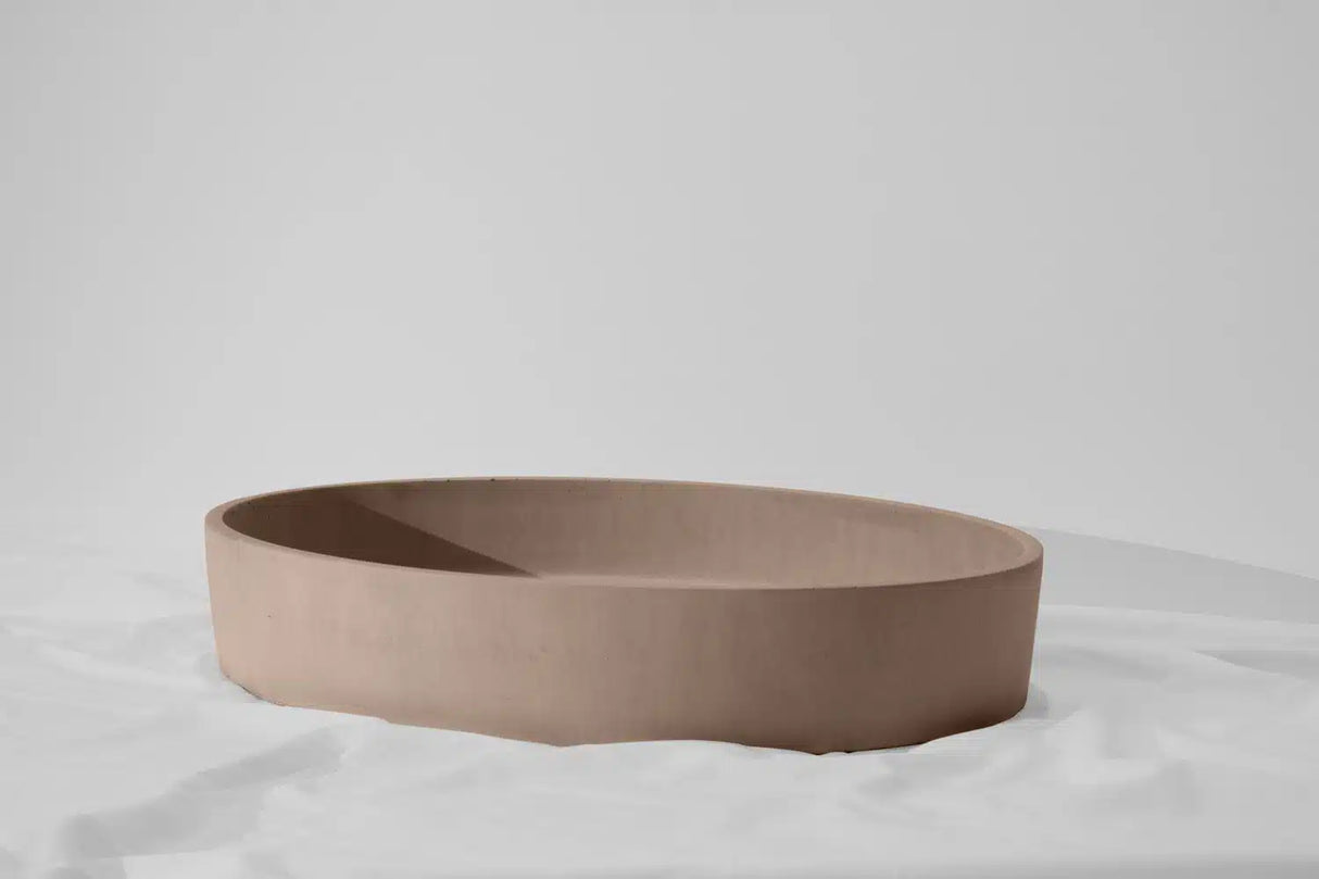 Oblong Concrete Basin - 550x400x100mm Dune