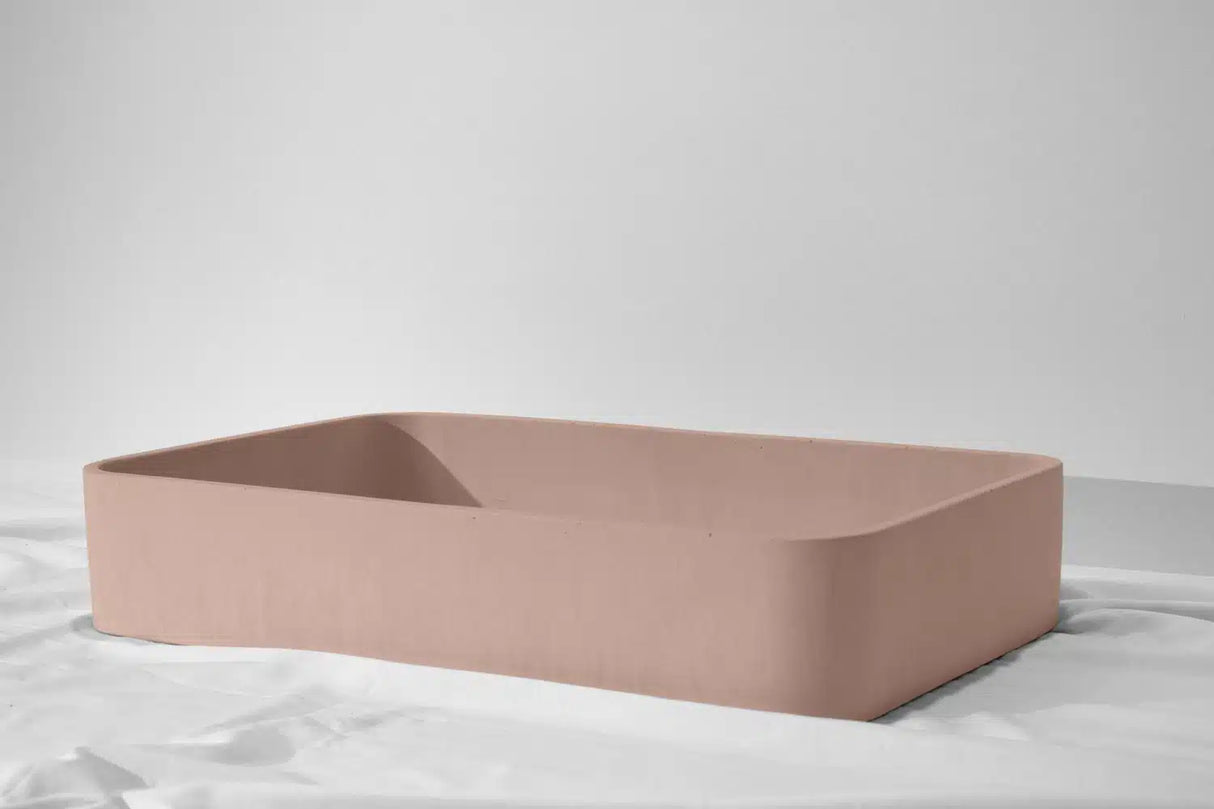 Rektangle Concrete Basin - 550x400x100mm, Champagne