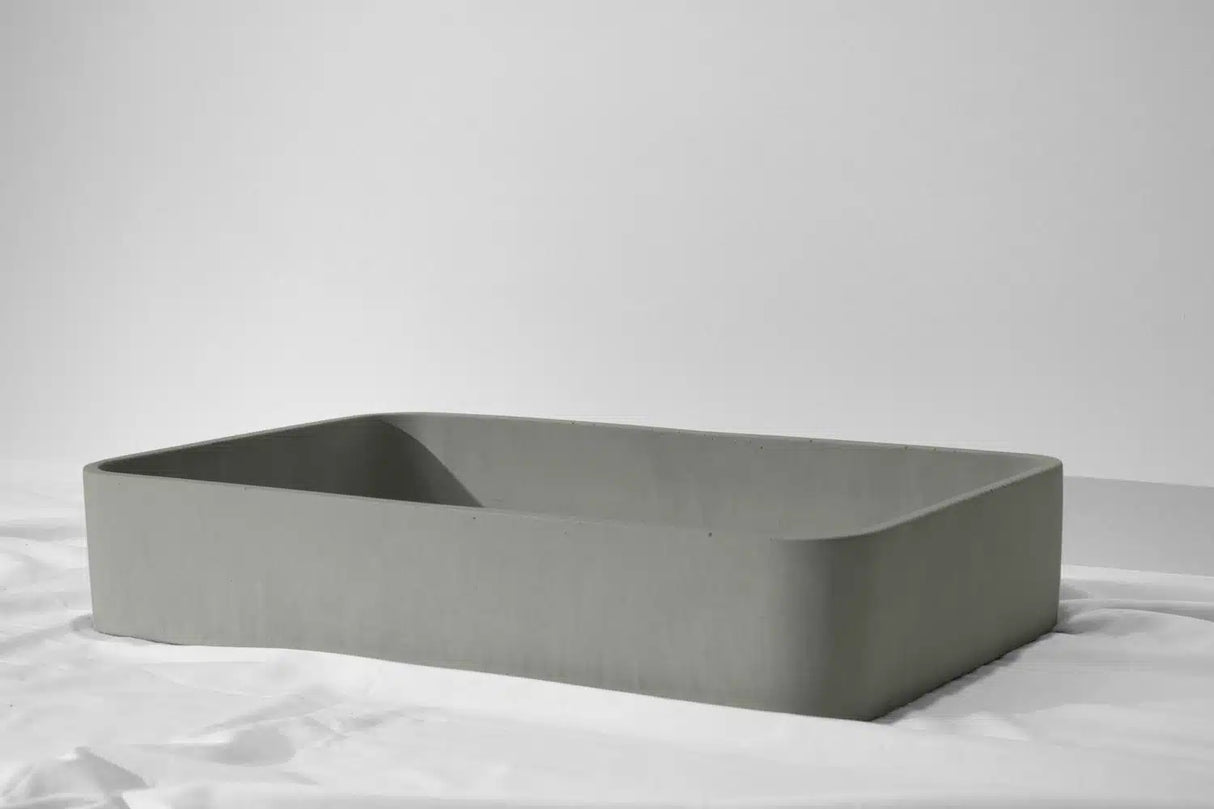 Rektangle Concrete Basin - 550x400x100mm, Gumleaf