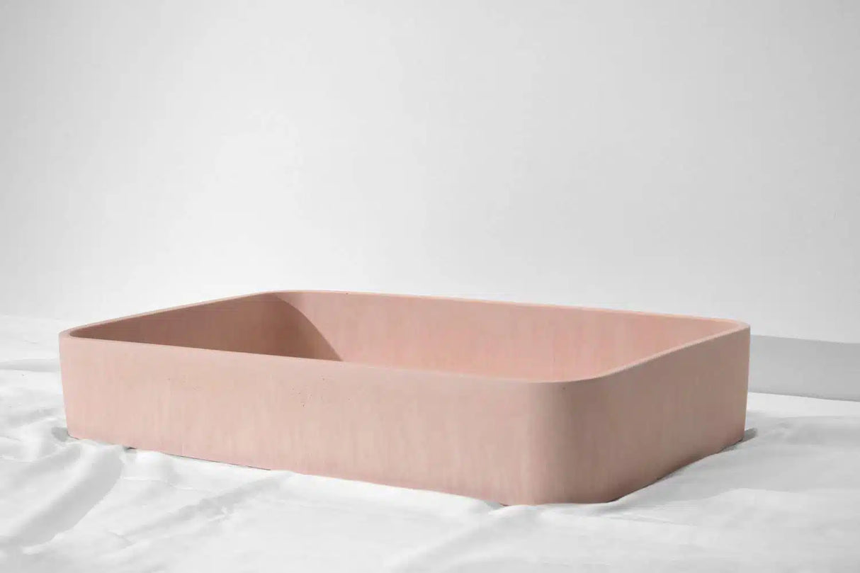 Rektangle Concrete Basin - 550x400x100mm, Nude