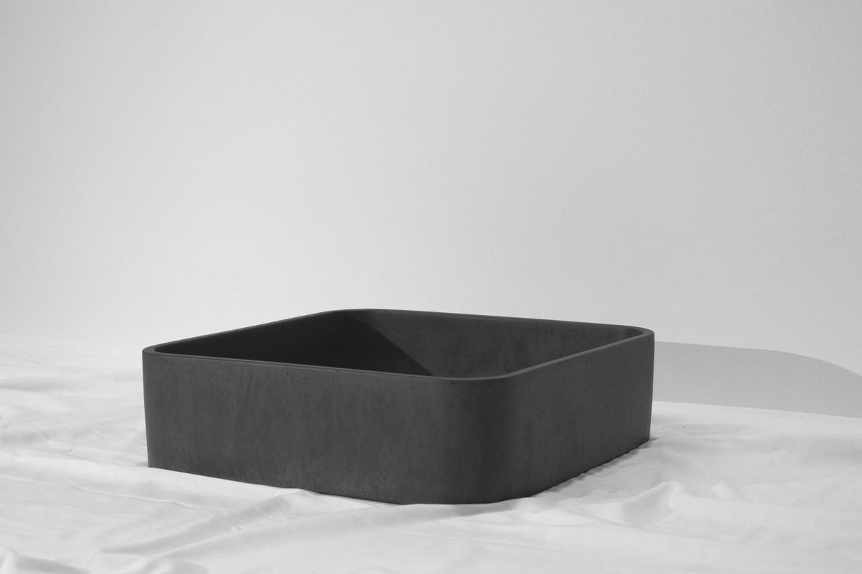 Spoola Concrete Basin - 400x400x100mm Coal