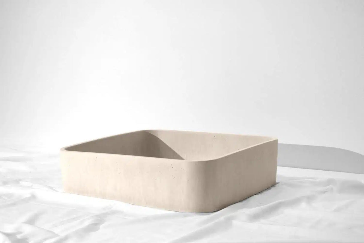 Spoola Concrete Basin - 400x400x100mm Ivory
