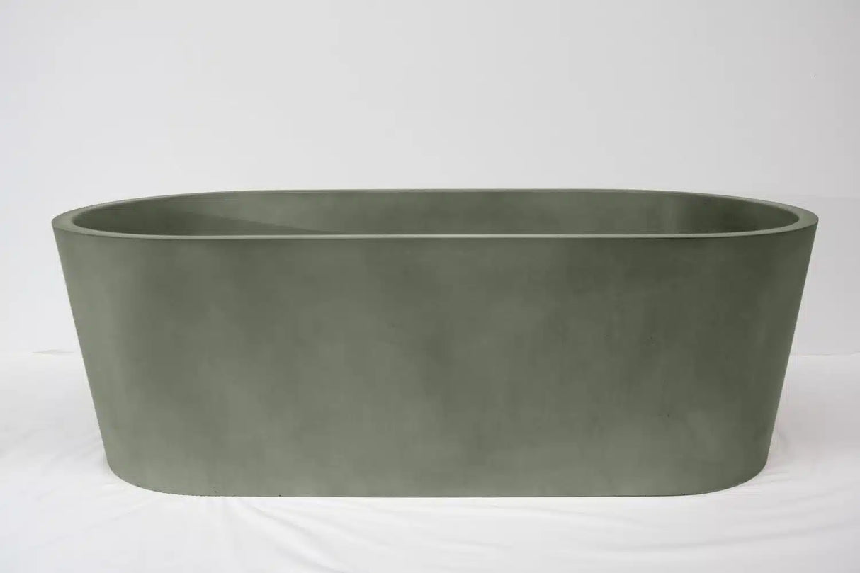 Kurva Concrete Bath - 1700x750x500mm Fern