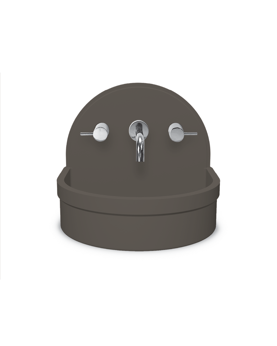 Betty Concrete Basin Wall Mount - 410x350x350mm Mid Tone Grey