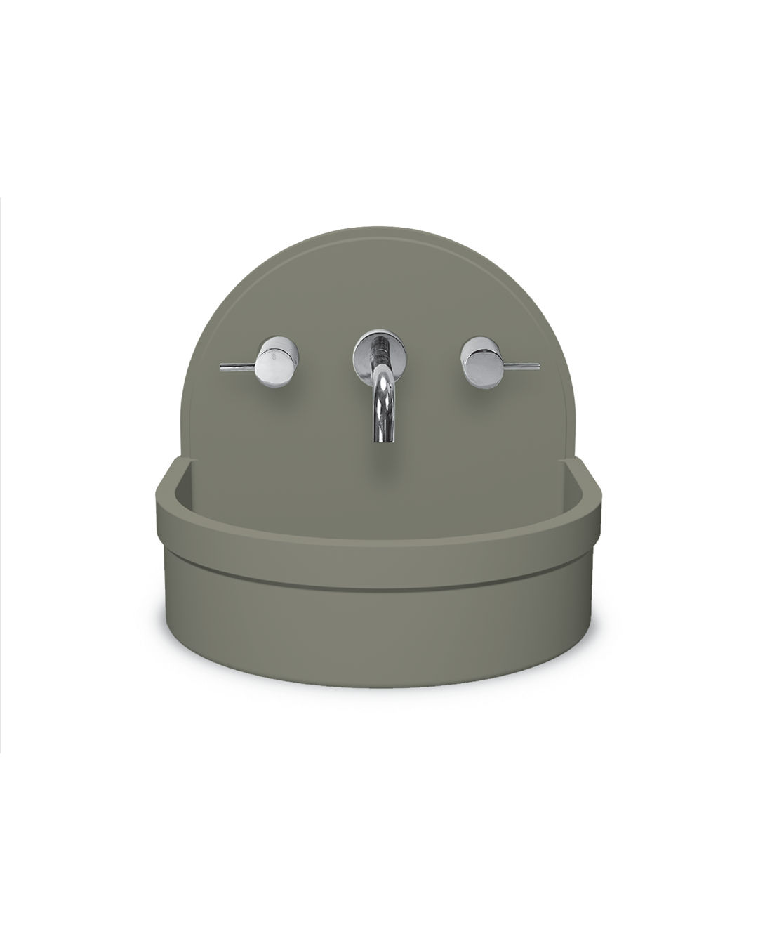 Betty Concrete Basin Surface Mount - 410x350x350mm Olive