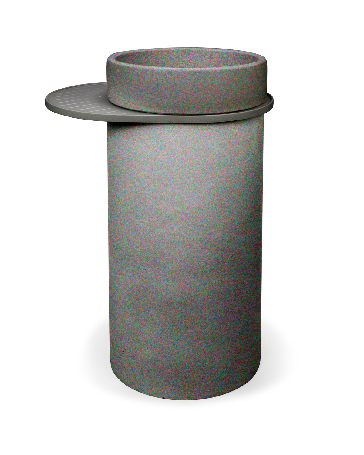 Cylinder Concrete Bowl Basin - Freestanding with Tray