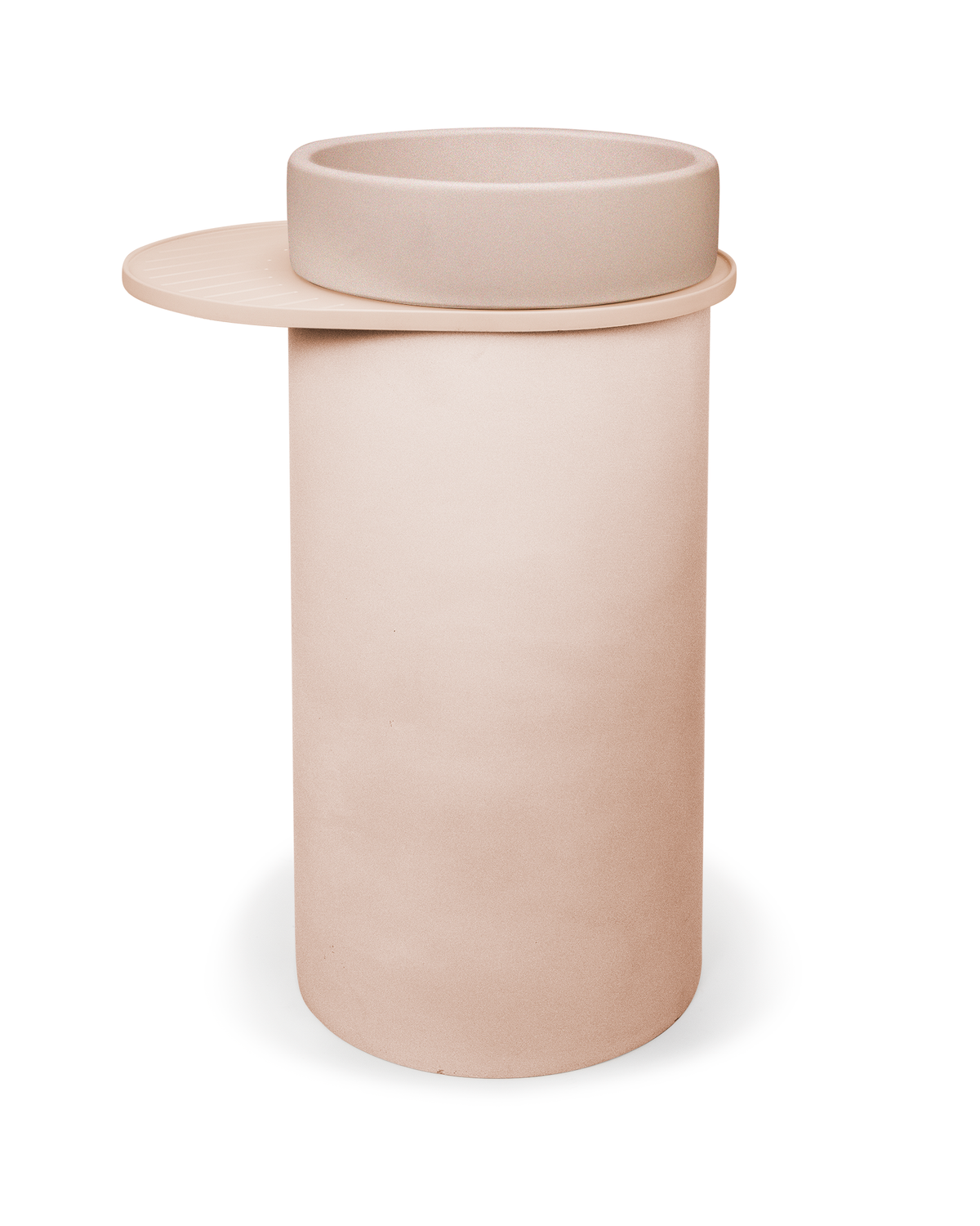 Cylinder Concrete Bowl Basin - Freestanding with Tray