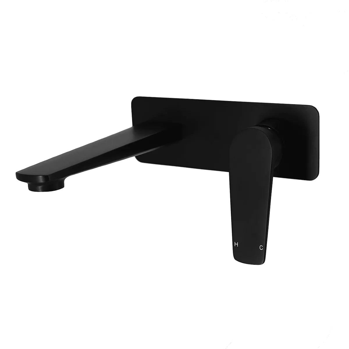 Cascade - Matte Black Wall Mixer Combination