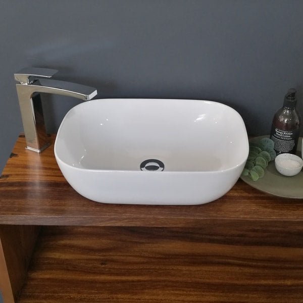 Sebastian - Gloss White Ceramic Basin
455x320x135mm