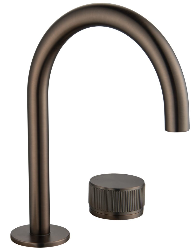 Mica - Fluted Gooseneck Hob Basin Mixer