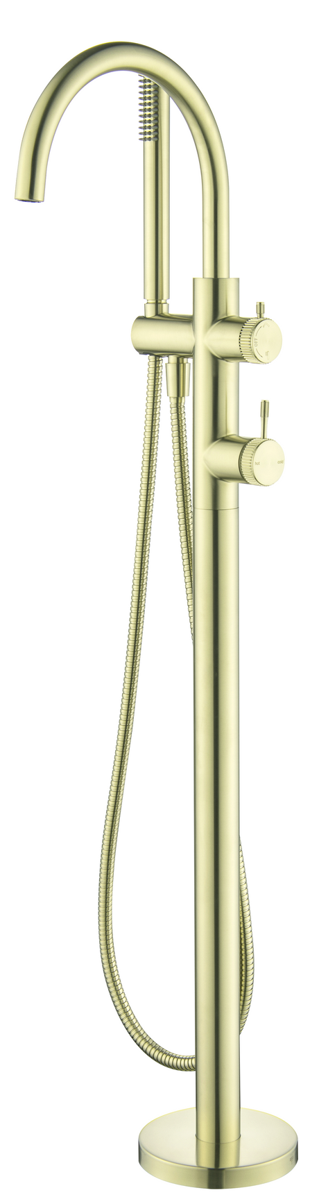 Mica - Fluted Freestanding Bath Mixer with Hand Shower