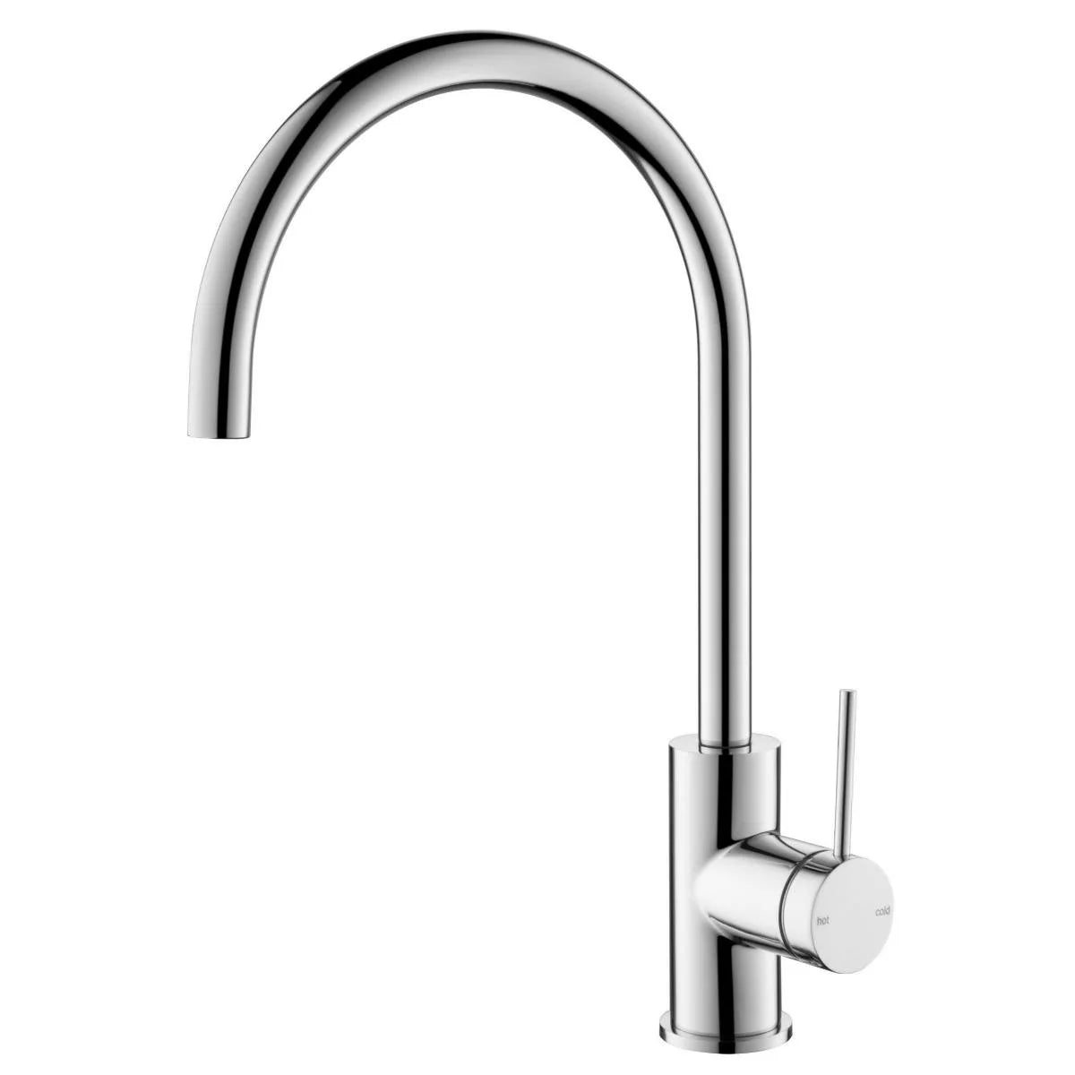 Mica - Polished Chrome Gooseneck Mixer w Swivel Spout