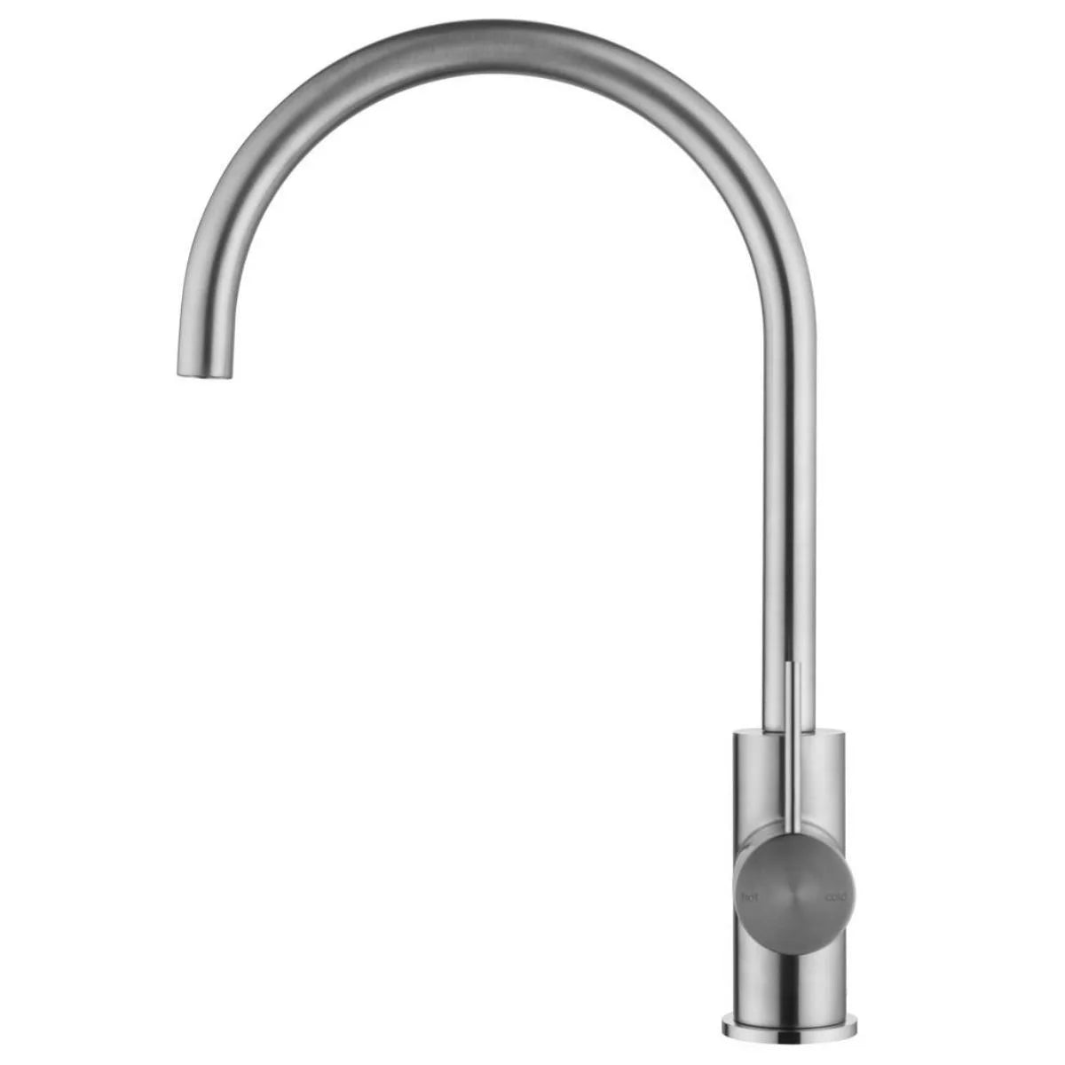 Mica - Brushed Nickel Gooseneck Mixer w Swivel Spout