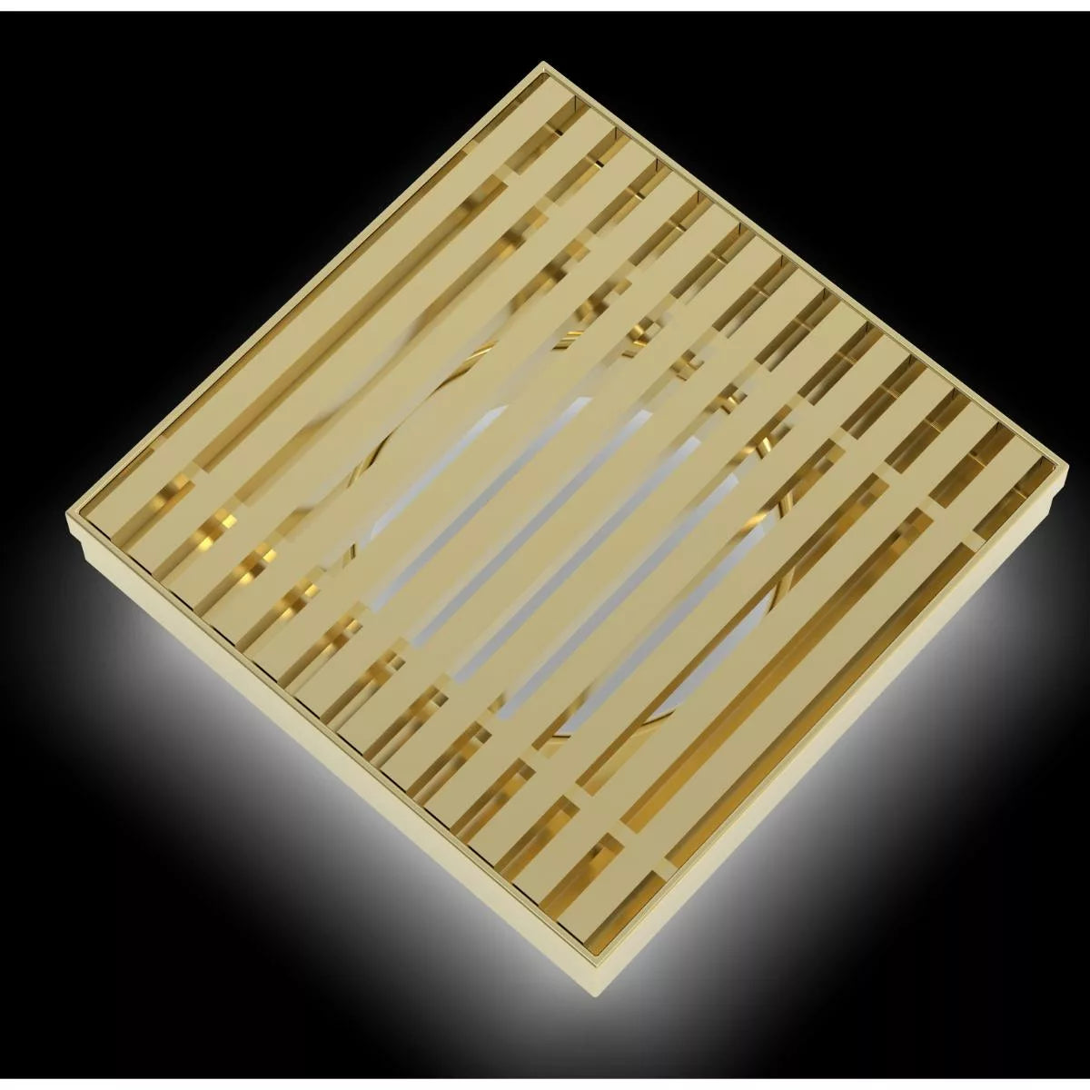 Shower Grate - 100mm Shiny Gold Tile Insert