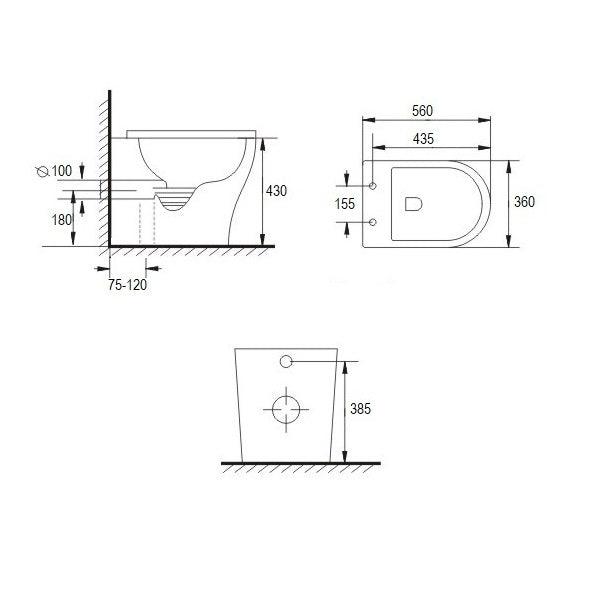 Ceres - Gloss White Tornado Flush Floor Pan w Soft-close Seat