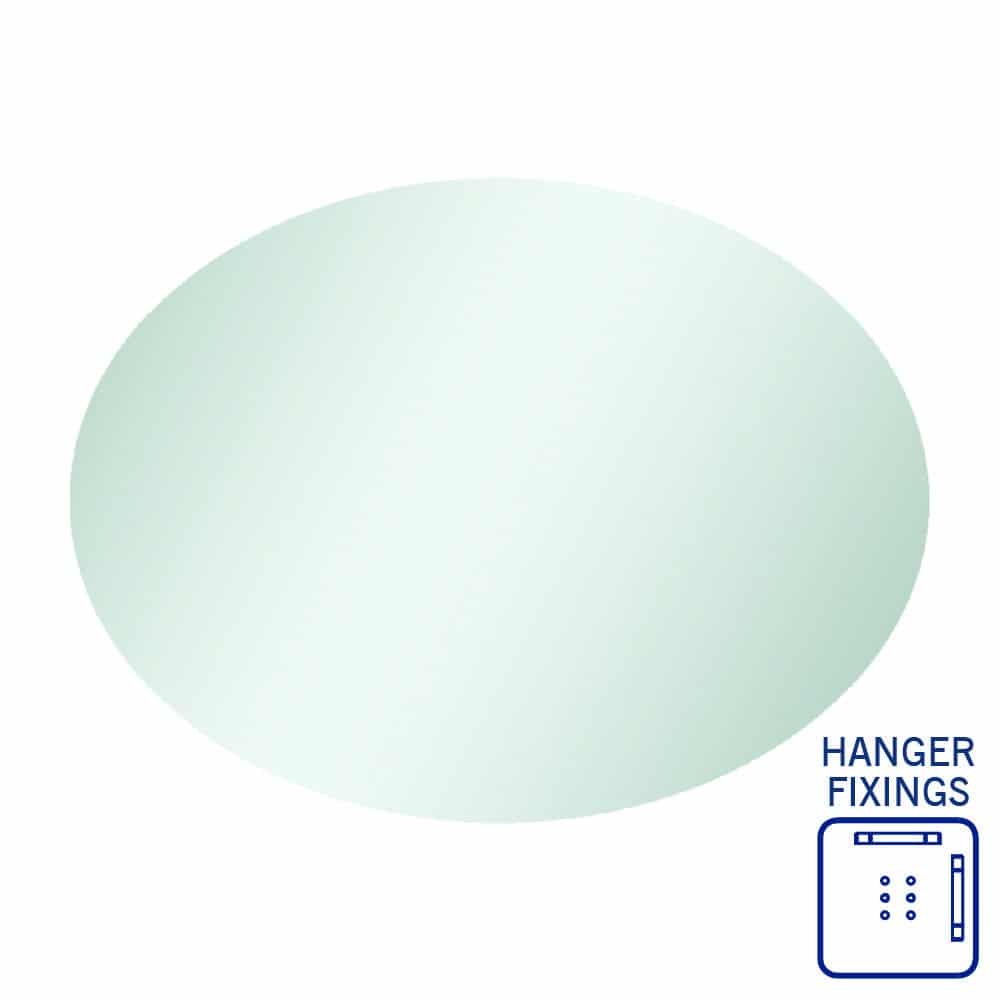 Ablaze - Cody Polished Edge Oval Mirror - 600x800mm with Hangers