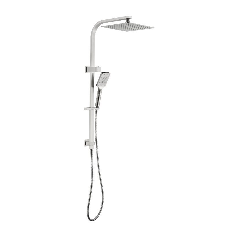 Cresta - Brushed Nickel Integrated Square Shower Rail