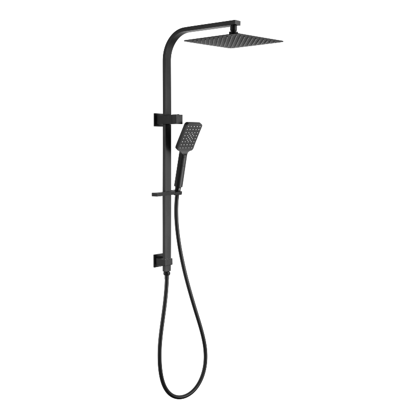 Cresta - Matte Black Integrated Square Shower Rail