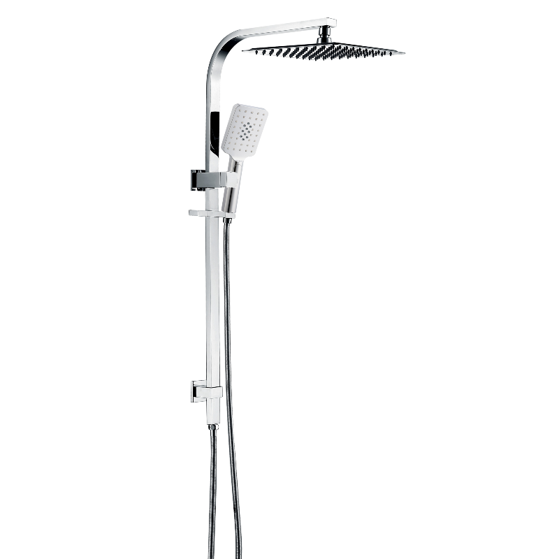 Cresta - Polished Chrome Square Integrated Shower Rail