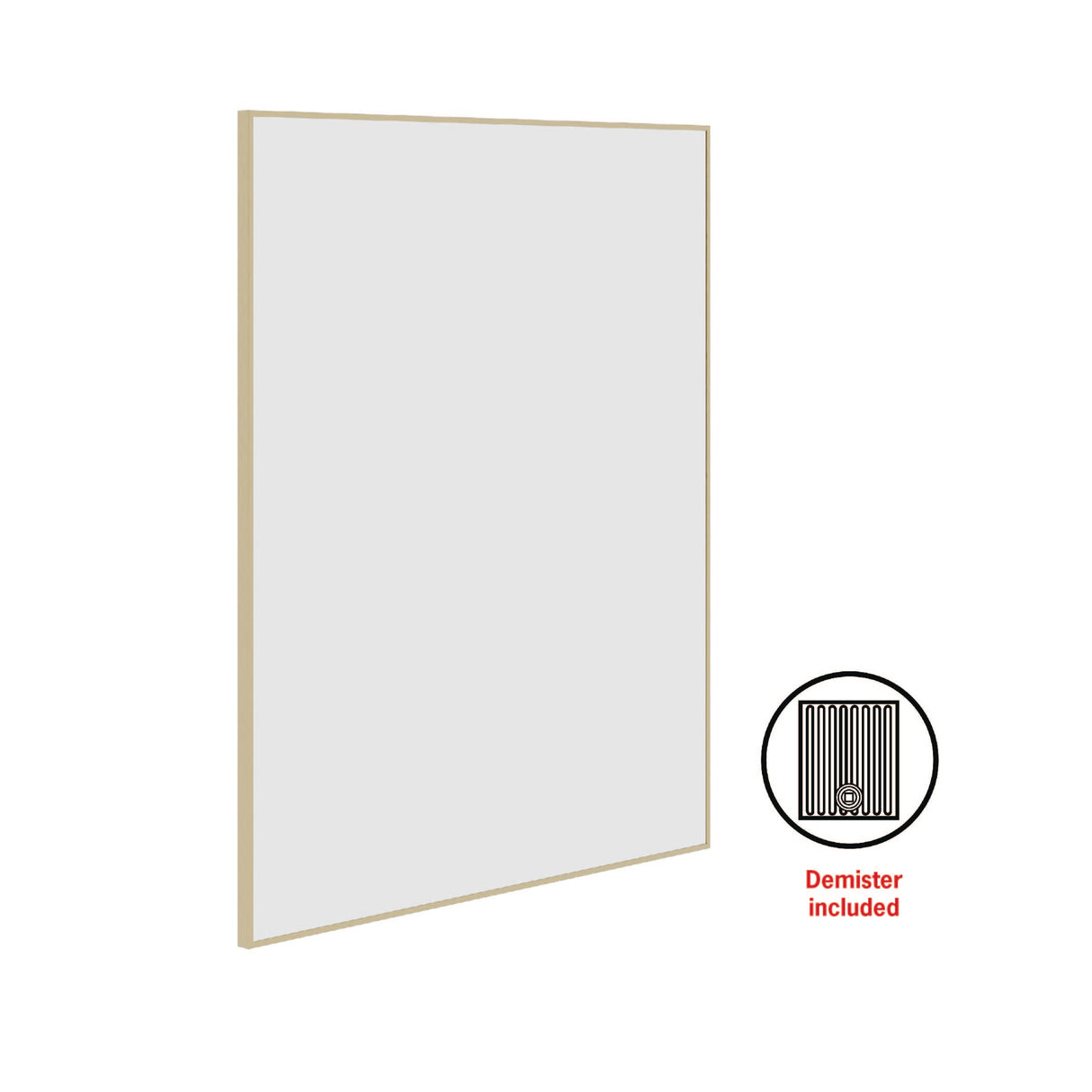 Ablaze - Carson Rectangle Gold Framed Mirror - 900x750mm - Includes Mirror Demister