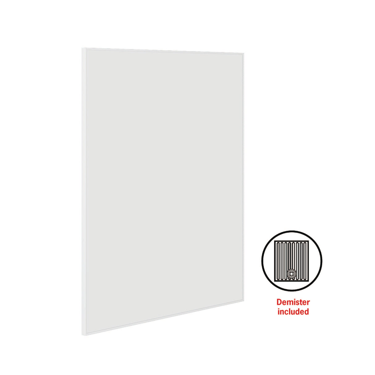Ablaze - Carson Rectangle White Framed Mirror - 900x750mm - Includes Mirror Demister