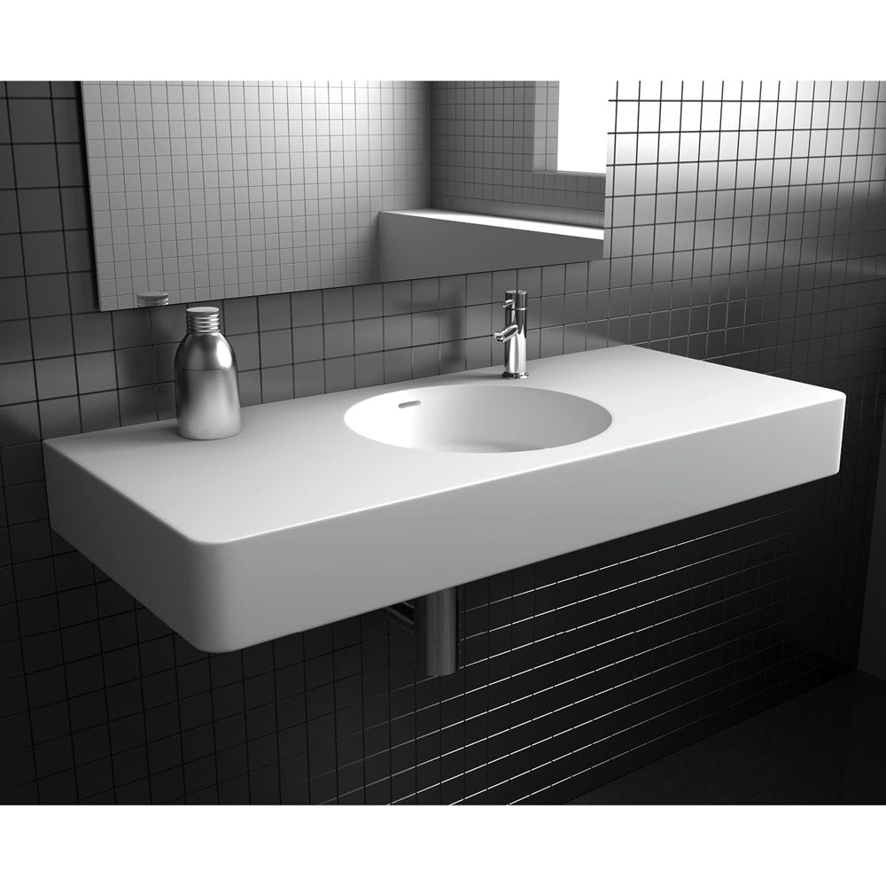 Encanto 1000 Solid Surface Wall Hung Basin with Overflow