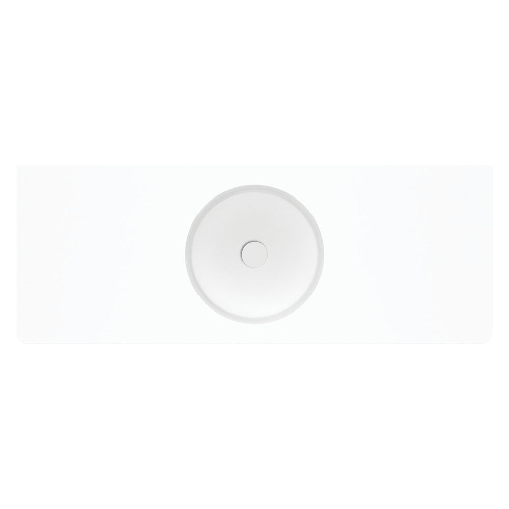 Encanto 1200 Solid Surface Wall Hung Centre Basin with Overflow