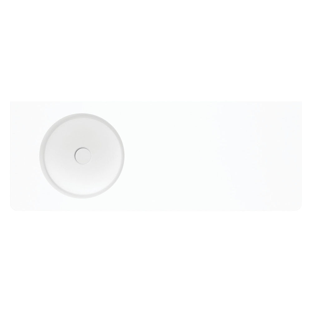 Encanto 1200 Solid Surface Wall Hung Left Hand Basin with Overflow