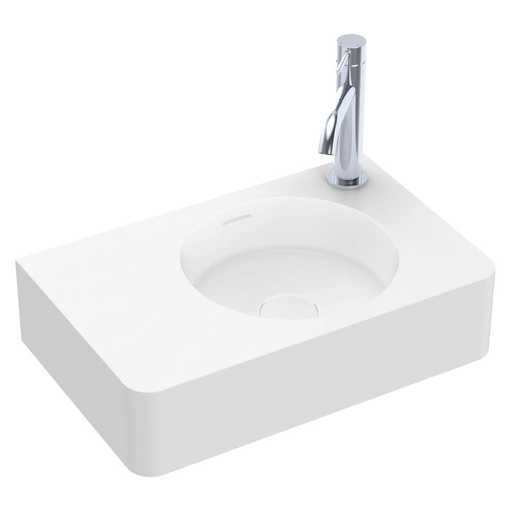 Encanto 470 Solid Surface Wall Hung Basin with Overflow